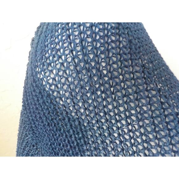 Woven Heart Women XL Blue Sweater V-Neck Front Twist Knot Loose Knit Long Sleeve - Picture 6 of 10